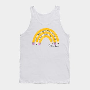 Teach Love Inspire Rainbow Pencil Teacher Back To School Tank Top